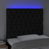 vidaXL LED Kopfteil Schwarz 90x7x118/128 cm Stoff