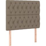 vidaXL LED Kopfteil Taupe 100x7x118/128 cm Stoff