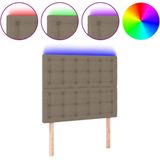 vidaXL LED Kopfteil Taupe 80x5x118/128 cm Stoff