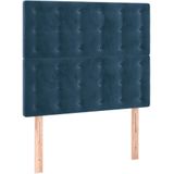vidaXL LED Kopfteil Dunkelblau 100x5x118/128 cm Samt