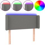 vidaXL Hoofdbord LED 93x16x78/88 cm stof donkergrijs