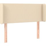 vidaXL Hoofdbord LED 103x16x78/88 cm stof crèmekleurig