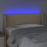 vidaXL Hoofdbord LED 103x16x78/88 cm stof crèmekleurig