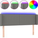 Led Kopfteil Dunkelgrau 147x16x78/88 cm Stoff Vidaxl