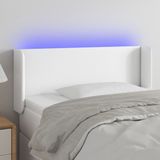 vidaXL LED Kopfteil Weiß 83x16x78/88 cm Kunstleder