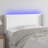 vidaXL LED Kopfteil Weiß 93x16x78/88 cm Kunstleder