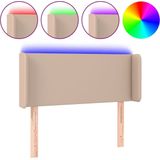 vidaXL LED Kopfteil Cappuccino-Braun 93x16x78/88 cm Kunstleder