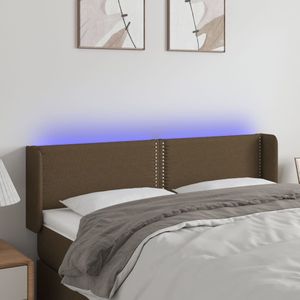 Led Kopfteil Dunkelbraun 147x16x78/88 cm Stoff Vidaxl