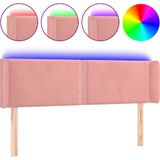 vidaXL - Hoofdbord - LED - 147x16x78/ - cm - fluweel - roze
