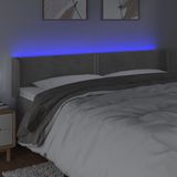 Led Kopfteil Hellgrau 163x16x78/88 cm Samt Vidaxl