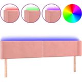 vidaXL LED Kopfteil Rosa 183x16x78/88 cm Samt