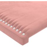 vidaXL Hoofdbord LED 183x16x78/88 cm fluweel roze