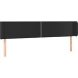 vidaXL LED Kopfteil Schwarz 163x16x78/88 cm Kunstleder