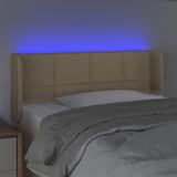 vidaXL Hoofdbord LED 83x16x78/88 cm stof crèmekleurig