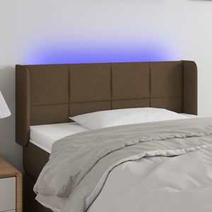 vidaXL LED Kopfteil Dunkelbraun 103x16x78/88 cm Stoff