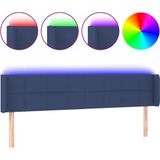 vidaXL Hoofdbord LED 163x16x78/88 cm stof blauw