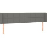 vidaXL LED Kopfteil Dunkelgrau 183x16x78/88 cm Stoff