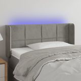 vidaXL - Hoofdbord - LEDx16x78/ - cm - fluweel - lichtgrijs