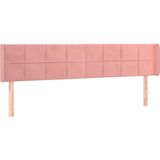 vidaXL Hoofdbord LED 163x16x78/88 cm fluweel roze