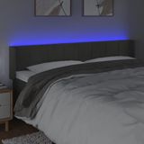 Led Kopfteil Dunkelgrau 183x16x78/88 cm Samt vidaXL