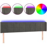 Led Kopfteil Dunkelgrau 183x16x78/88 cm Samt vidaXL