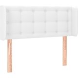 vidaXL LED Kopfteil Weiß 103x16x78/88 cm Kunstleder