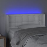 vidaXL LED Kopfteil Weiß 103x16x78/88 cm Kunstleder