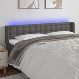 Led Kopfteil Grau 183x16x78/88 cm Kunstleder vidaXL
