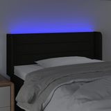 VidaXL Hoofdbord LED 93x16x78/88 cm Stof Zwart