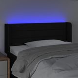 VidaXL Hoofdbord LED 103x16x78/88 cm - Stof Zwart