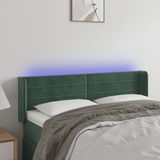 LED Kopfteil Dunkelgrün 147x16x78/88 cm Samt vidaXL