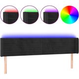 Led Kopfteil Schwarz 183x16x78/88 cm Samt Vidaxl