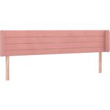 vidaXL LED Kopfteil Rosa 203x16x78/88 cm Samt