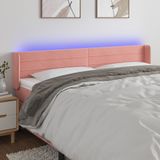 vidaXL - Hoofdbord - LED - 203x16x78/88 - cm - fluweel - roze