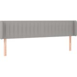 vidaXL LED Kopfteil Hellgrau 163x16x78/88 cm Stoff