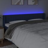 vidaXL Hoofdbord LED 163x16x78/88 cm stof blauw