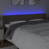 vidaXL LED Kopfteil Taupe 203x16x78/88 cm Stoff