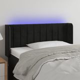VidaXL Hoofdbord LED 83x16x78/88 cm Fluweel Zwart
