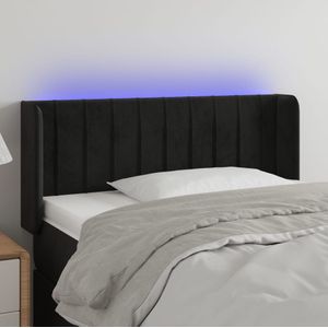 VidaXL Hoofdbord LED 83x16x78/88 cm Fluweel Zwart