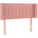 vidaXL - Hoofdbord - LED - 93x16x78/88 - cm - fluweel - roze