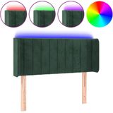 vidaXL LED Kopfteil Dunkelgrün 103x16x78/88 cm Samt