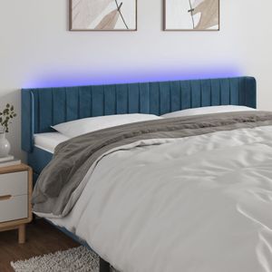 Led Kopfteil Dunkelblau 183x16x78/88 cm Samt Vidaxl