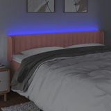 vidaXL - Hoofdbord - LED - 203x16x78/ - cm - fluweel - roze