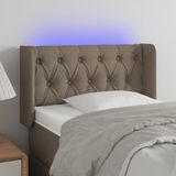 vidaXL LED Kopfteil Taupe 83x16x78/88 cm Stoff
