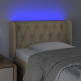 vidaXL Hoofdbord LED 83x16x78/88 cm stof crèmekleurig