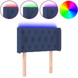 vidaXL Hoofdbord LED 83x16x78/88 cm stof blauw