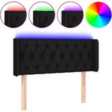 Led Kopfteil Schwarz 93x16x78/88 cm Stoff vidaXL