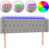 Led Kopfteil Hellgrau 163x16x78/88 cm Stoff Vidaxl
