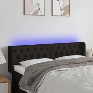 LED Kopfteil Schwarz 163x16x78/88 cm Stoff vidaXL
