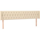 vidaXL - Hoofdbord - LED - 183x16x78/88 - cm - stof - crèmekleurig
